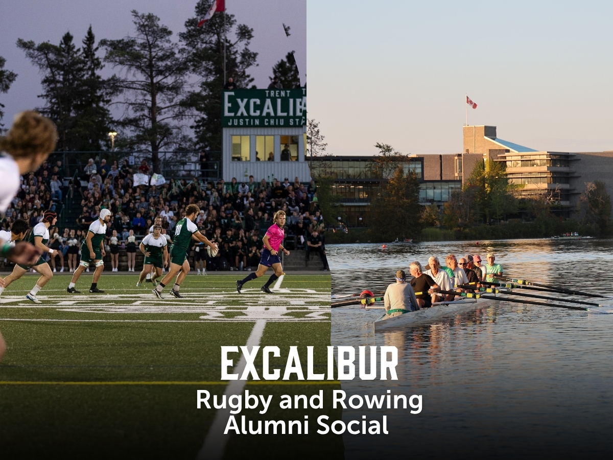 Rugby players on the field, and rowers on the water