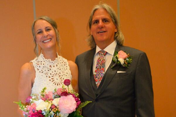 Dan Shaule and his wife Carolee Custus on their wedding day. 
