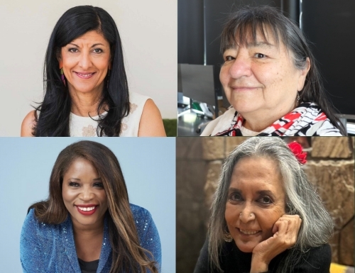Zabeen Hirji, Alice Olsen Williams, Claudette McGowan, and Deepa Mehta smiling