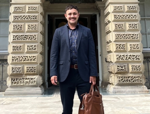 Frank Nasca stands outside the Ontario legislative building