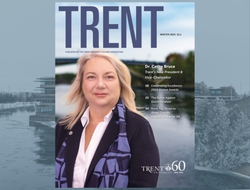 A Trent Magazine cover featuring President Cathy Bruce