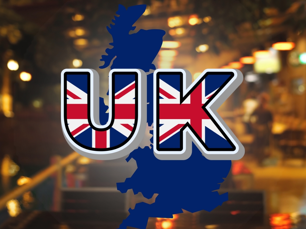 A pub with a UK map outline and the text UK overtop