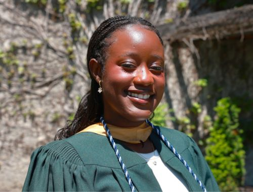 Suubi Nsubuga smiles in her Convocation gown