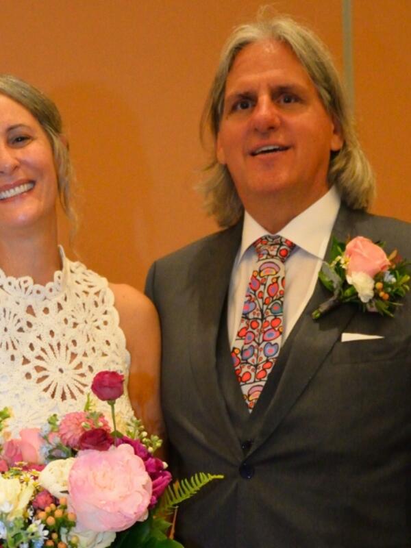 Dan Shaule and his wife Carolee Custus on their wedding day. 
